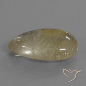 Cuarzo rutilo Amarillo claro natural de 21.47 ct, En forma de pera, Transparente