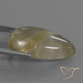 Cuarzo rutilo Amarillo claro natural de 21.47 ct, En forma de pera, Transparente