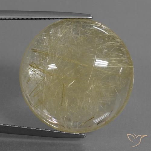 30.09ct Natural Amarillo claro Cuarzo rutilo, Redondo, Transparente