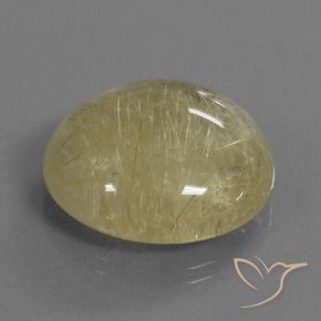 Cuarzo rutilo Amarillo claro natural de 30.09 ct, Redondo, Transparente