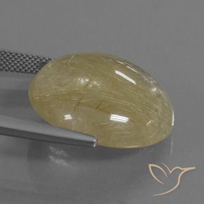 Cuarzo rutilo Amarillo claro natural de 30.09 ct, Redondo, Transparente