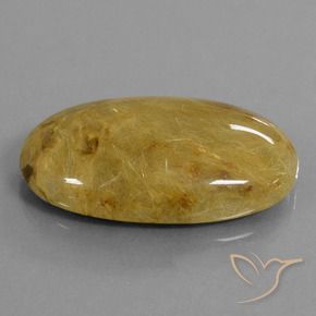 Cuarzo rutilo Amarillo terroso natural de 52.73 ct, Ovalada, Translúcido