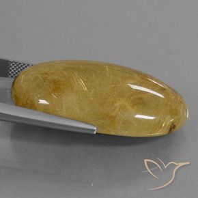 Cuarzo rutilo Amarillo terroso natural de 52.73 ct, Ovalada, Translúcido