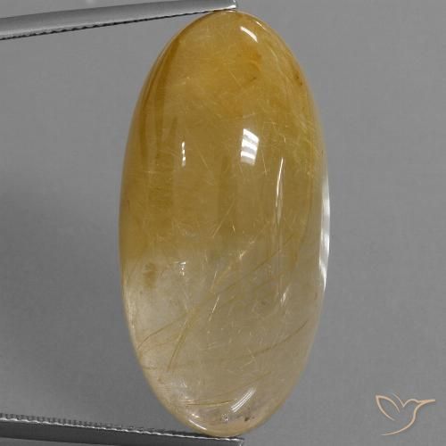 56.10ct Natural Dorado medio Cuarzo rutilo, Ovalada, Translúcido