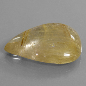 Cuarzo rutilado dorado natural de 60,37 ct, en forma de pera, transparente