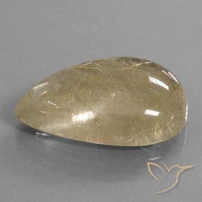 Cuarzo rutilo Amarillo cálido natural de 34.22 ct, En forma de pera, Transparente