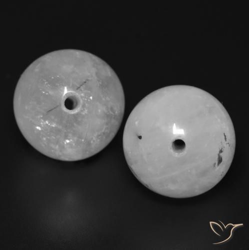 Gemas de Cuarzo rutilo Blanco grisáceo natural de 25.19 ct, Esfera / Bola, Translúcido