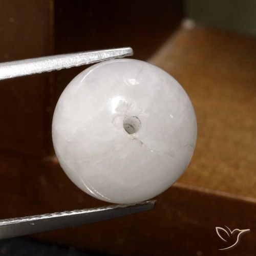 12.72ct Natural Blanco grisáceo Cuarzo rutilo, Esfera / Bola, Translúcido