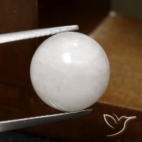 Cuarzo rutilo Blanco grisáceo natural de 12.72 ct, Esfera / Bola, Translúcido