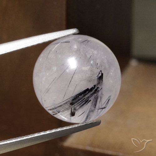 14.19ct Natural Claro con negro Cuarzo rutilo, Esfera / Bola, Translúcido