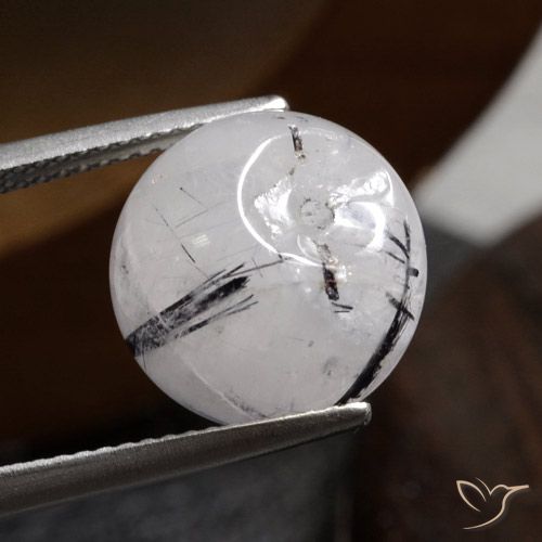 13.08ct Natural Claro con negro Cuarzo rutilo, Esfera / Bola, Translúcido