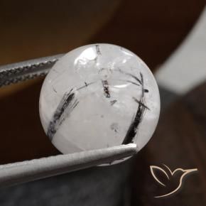 Cuarzo rutilo Claro con negro natural de 13.08 ct, Esfera / Bola, Translúcido