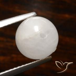 Cuarzo rutilo Blanco grisáceo natural de 4.05 ct, Esfera / Bola, Translúcido
