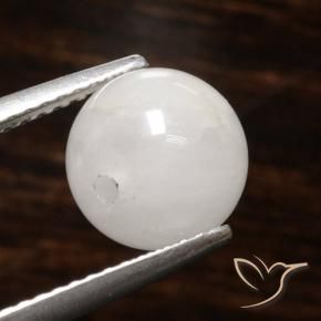 Cuarzo rutilo Blanco grisáceo natural de 4.05 ct, Esfera / Bola, Translúcido