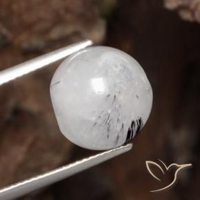 Cuarzo rutilo Claro con negro natural de 12.16 ct, Esfera / Bola, Translúcido