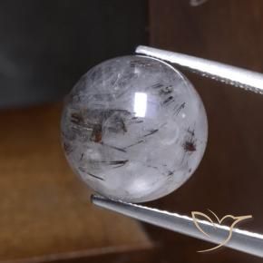 Cuarzo rutilo Claro con negro natural de 12.36 ct, Esfera / Bola, Translúcido