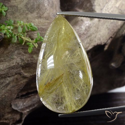 41.84ct Natural Amarillo toscana Cuarzo rutilo, En forma de pera, Translúcido