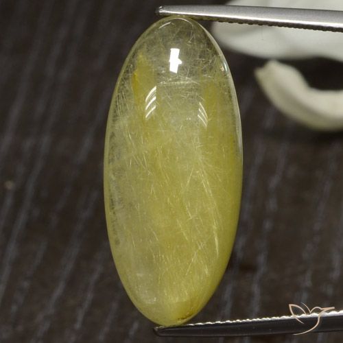 18.94ct Natural Amarillo medio Cuarzo rutilo, Ovalada, Translúcido