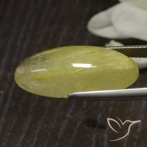 Cuarzo rutilo Amarillo medio natural de 18.94 ct, Ovalada, Translúcido