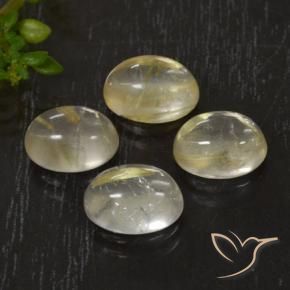 Gemas de Cuarzo rutilo Amarillo toscana natural de 5.54 ct, Ovalada, Transparente