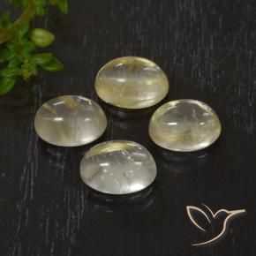 Gemas de Cuarzo rutilo Amarillo toscana natural de 5.54 ct, Ovalada, Transparente