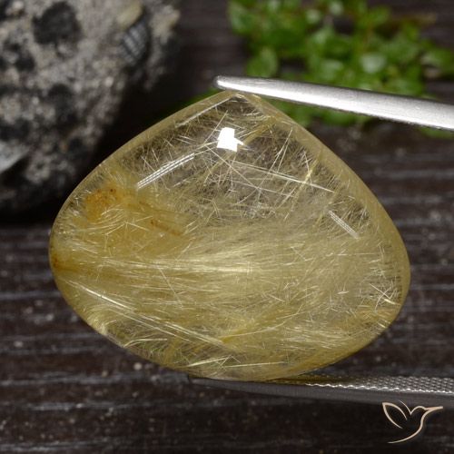 32.98ct Natural Amarillo medio Cuarzo rutilo, En forma de pera, Transparente