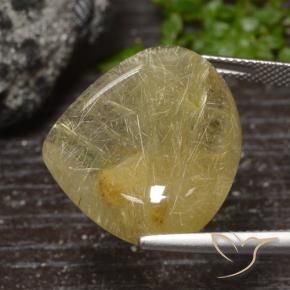 Cuarzo rutilo Amarillo medio natural de 32.98 ct, En forma de pera, Transparente