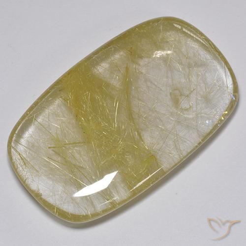 Cuarzo rutilo Amarillo terroso natural de 74.88 ct, Forma Cojín, Translúcido