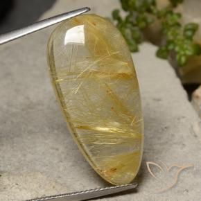 Cuarzo rutilo Amarillo toscana natural de 22.57 ct, En forma de pera, Translúcido