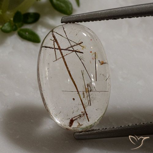 3.42ct Natural Claro con cobre Cuarzo rutilo, Ovalada, Transparente