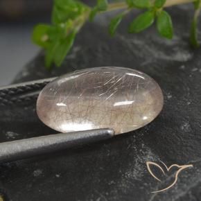 Cuarzo rutilo Claro con cobre natural de 2.89 ct, Ovalada, Transparente