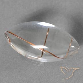 Cuarzo rutilo Claro con cobre natural de 8.94 ct, Marquesa, Transparente