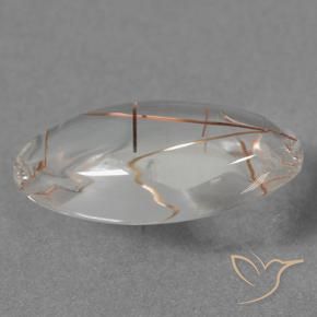 Cuarzo rutilo Claro con cobre natural de 8.94 ct, Marquesa, Transparente