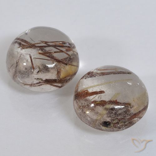 2.95ctw Natural Claro con marrón Cuarzo rutilo, Redondo, Transparente