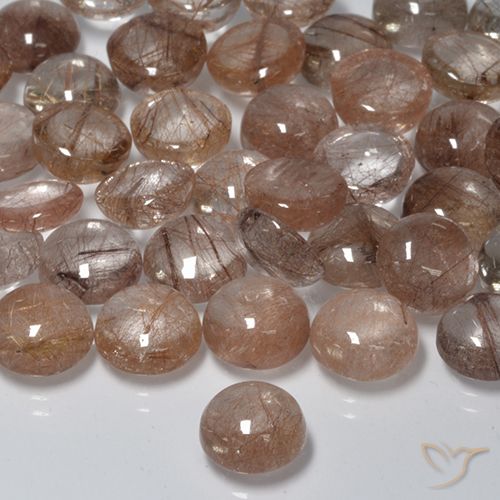 1.97ct Natural Claro con marrón Cuarzo rutilo, Redondo, Translúcido