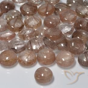 Cuarzo rutilo Claro con marrón natural de 1.97 ct, Redondo, Translúcido