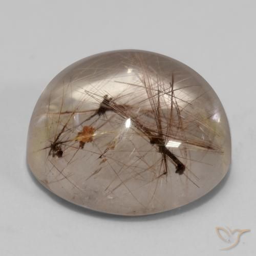 Cuarzo rutilo Claro con marrón natural de 5.45 ct, Redondo, Transparente