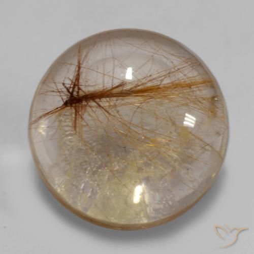 Cuarzo rutilo Marrón leonado muy claro natural de 6.49 ct, Redondo, Transparente