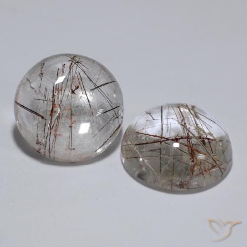 11.65ctw Natural Claro con cobre Cuarzo rutilo, Redondo, Transparente