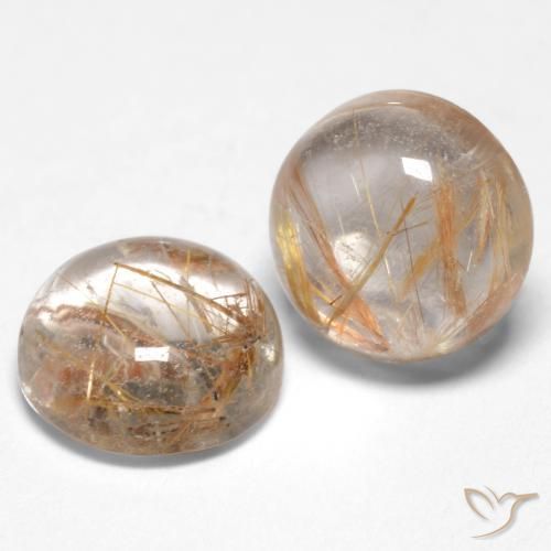 2.96ctw Natural Marrón muy claro Cuarzo rutilo, Redondo, Transparente