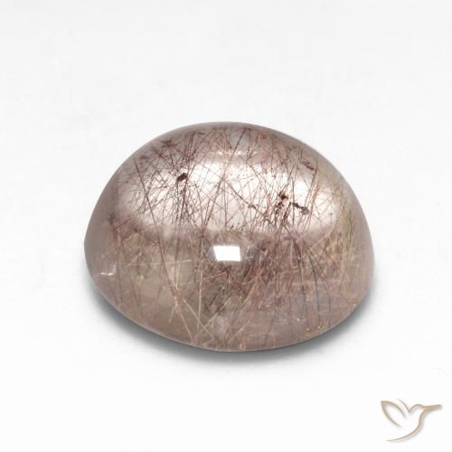 Cuarzo rutilo Marrón nogal claro natural de 4.98 ct, Redondo, Transparente