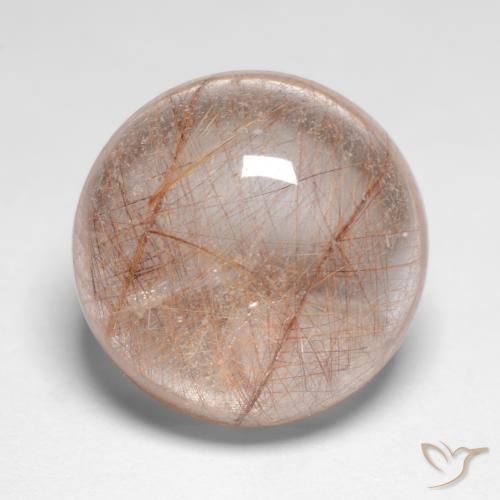 9.53ct Natural Marrón muy claro Cuarzo rutilo, Redondo, Transparente
