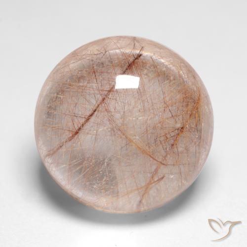 Cuarzo rutilo Marrón muy claro natural de 9.53 ct, Redondo, Transparente