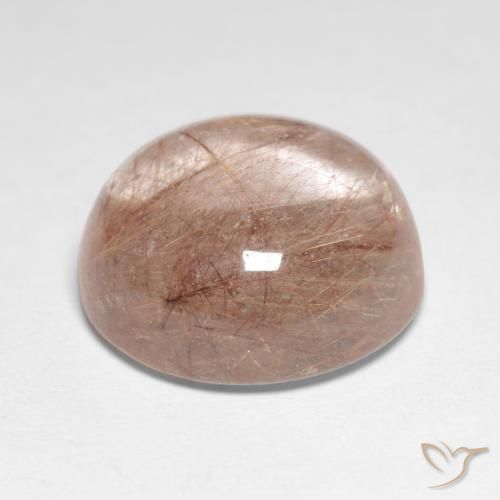 Cuarzo rutilo Marrón muy claro natural de 9.53 ct, Redondo, Transparente