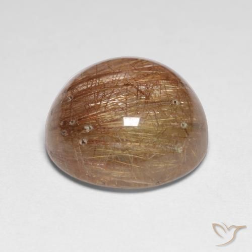 Cuarzo rutilo Marrón leonado muy claro natural de 7.18 ct, Redondo, Translúcido