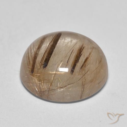 Cuarzo rutilo Claro con marrón natural de 4.79 ct, Redondo, Translúcido