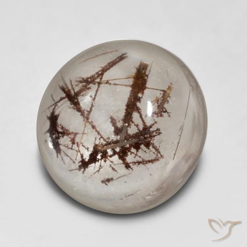 5.59ct Natural Claro con marrón Cuarzo rutilo, Redondo, Transparente