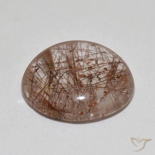 Cuarzo rutilo Claro con cobre natural de 5.84 ct, Redondo, Transparente