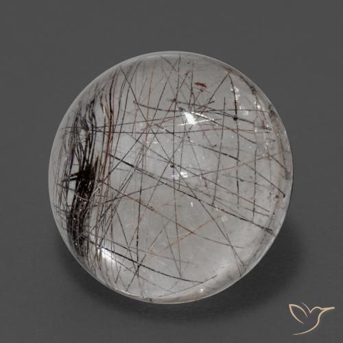 Cuarzo rutilado blanco natural de 5,68 ct, corte redondo, transparente