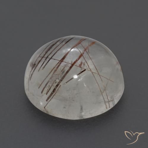 Cuarzo rutilo Claro con cobre natural de 4.31 ct, Redondo, Transparente